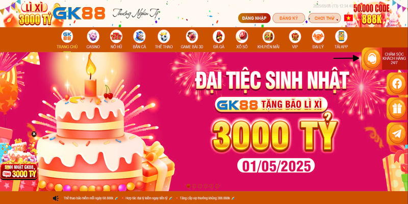 Các phương thức liên hệ GK888 hỗ trợ